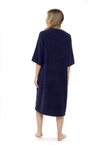OLIVIA ROCCO Women's Terry Towelling Zip-Through Bathrobe 100% Cotton Ultra Absorbent