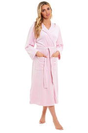 OLIVIA ROCCO Women's Velour Hooded Bathrobe Soft Touch Loungewear One Size Plush Comfort