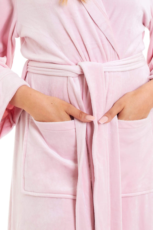 OLIVIA ROCCO Women's Velour Hooded Bathrobe Soft Touch Loungewear One Size Plush Comfort