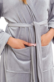 OLIVIA ROCCO Women's Velour Hooded Bathrobe Soft Touch Loungewear One Size Plush Comfort