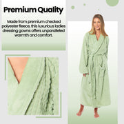 OLIVIA ROCCO Womens Luxury Waffle Fleece Robe Belted Long Dressing Gown With Pockets