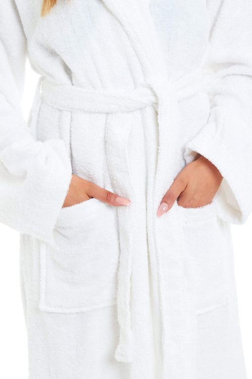 OLIVIA ROCCO Womens Bamboo Cotton Hooded Towelling Robe Ultra Absorbent Spa Loungewear