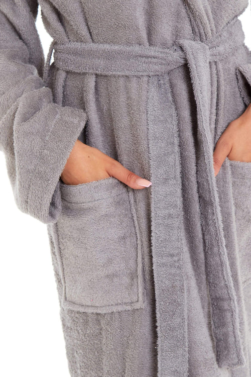 OLIVIA ROCCO Womens Bamboo Cotton Hooded Towelling Robe Ultra Absorbent Spa Loungewear