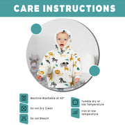 OLIVIA ROCCO Daisy Dreamer Kids Hoodie Blanket Safari Sloth Wearable Sweatshirt for Cosy Home Layering