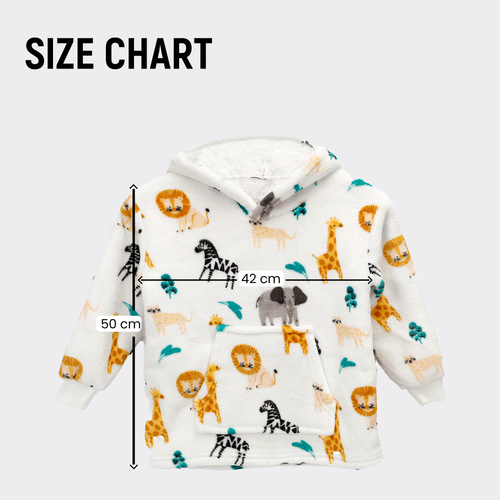 OLIVIA ROCCO Daisy Dreamer Kids Hoodie Blanket Safari Sloth Wearable Sweatshirt for Cosy Home Layering