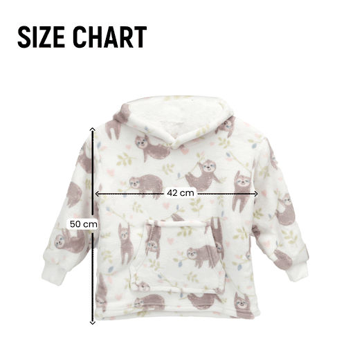 OLIVIA ROCCO Daisy Dreamer Kids Hoodie Blanket Safari Sloth Wearable Sweatshirt for Cosy Home Layering