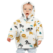 OLIVIA ROCCO Daisy Dreamer Kids Hoodie Blanket Safari Sloth Wearable Sweatshirt for Cosy Home Layering