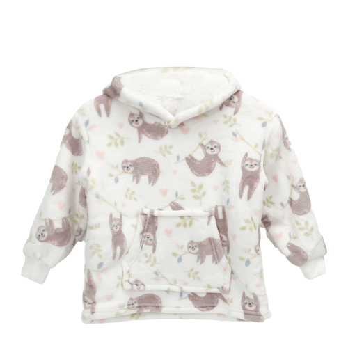 OLIVIA ROCCO Daisy Dreamer Kids Hoodie Blanket Safari Sloth Wearable Sweatshirt for Cosy Home Layering