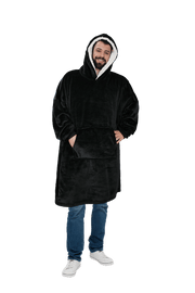 OLIVIA ROCCO Mens Hooded Oversized Blanket Giant Hoodie With Sherpa Lining Grey Stars