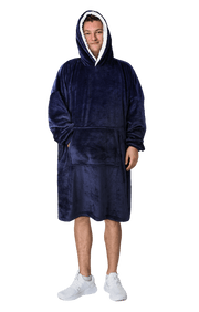 OLIVIA ROCCO Mens Hooded Oversized Blanket Giant Hoodie With Sherpa Lining Grey Stars