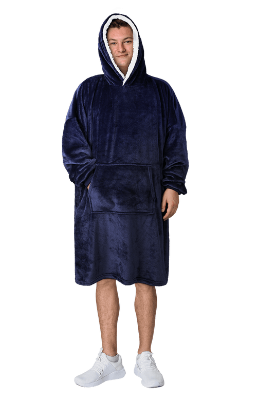 OLIVIA ROCCO Mens Hooded Oversized Blanket Giant Hoodie With Sherpa Lining Grey Stars
