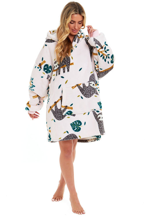 OLIVIA ROCCO Oversized Sloth Hoodie Blanket With Reversible Sherpa Fleece Giant 6XL