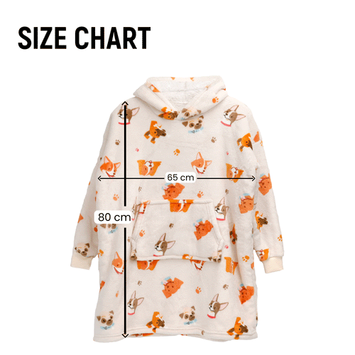 OLIVIA ROCCO Kids Oversized Hooded Blanket Hoodie Sherpa Fur Fleece Dogs Pattern