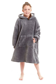OLIVIA ROCCO Kids Oversized Hooded Fleece Blanket With Sherpa Fur Elastic Cuffs Easy-Care Sofa and Bedroom Throw