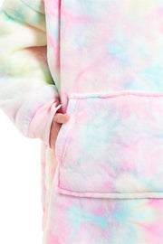 OLIVIA ROCCO Kids Oversized Hooded Fleece Blanket With Sherpa Fur Elastic Cuffs Easy-Care Sofa and Bedroom Throw