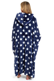 OLIVIA ROCCO Oversized Hooded Fleece Poncho Blanket Stars Polka Dots Easy Care for Cosy Home Layering