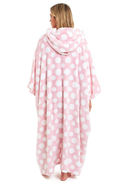 OLIVIA ROCCO Oversized Hooded Fleece Poncho Blanket Stars Polka Dots Easy Care for Cosy Home Layering