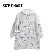 OLIVIA ROCCO Kids Oversized Hooded Penguin Blanket Hoodie Ultra Soft Sherpa Flannel