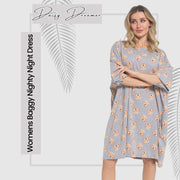 OLIVIA ROCCO Women's Cockapoo Baggy Nighty Dress 100% Cotton Oversized Nightshirt