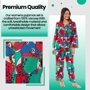 OLIVIA ROCCO Leopard Print Button Up Pyjama Set in Soft Breathable Viscose Sleepwear
