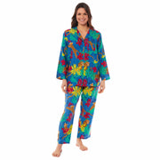 OLIVIA ROCCO Leopard Print Button Up Pyjama Set in Soft Breathable Viscose Sleepwear
