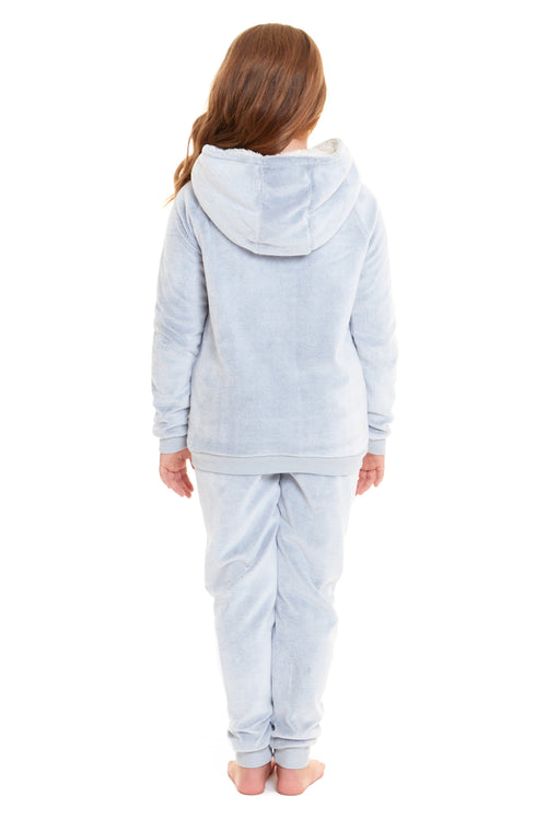 OLIVIA ROCCO Matching Mother Daughter Raccoon Fleece Hooded Pyjama Set With Sherpa Lining