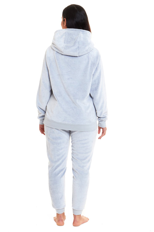 OLIVIA ROCCO Matching Mother Daughter Raccoon Fleece Hooded Pyjama Set With Sherpa Lining