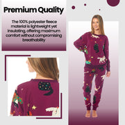 OLIVIA ROCCO Womens Cat And Dog Print Fleece Pyjama Set Long Sleeve Animal Print