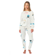 OLIVIA ROCCO Womens Soft Fleece Pyjama Set With Long Sleeve Penguins And Polar Bears