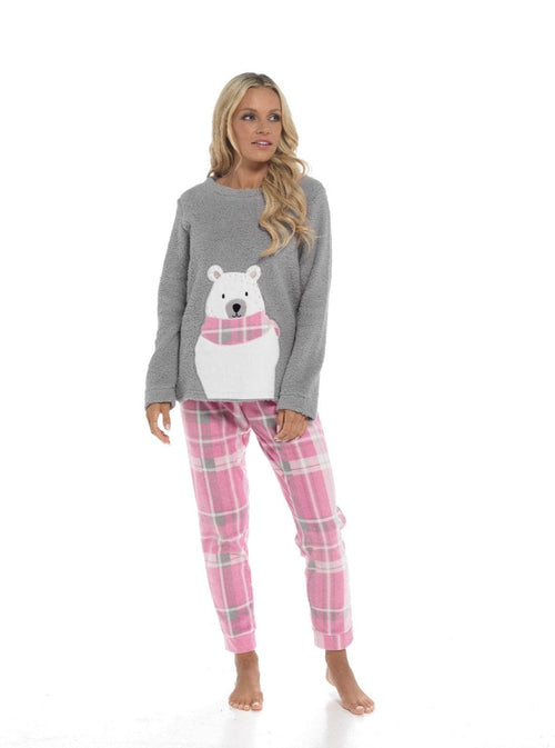 OLIVIA ROCCO Pyjama Set Ultra-Soft Fleece Polar Bear Print With Elasticated Bottoms