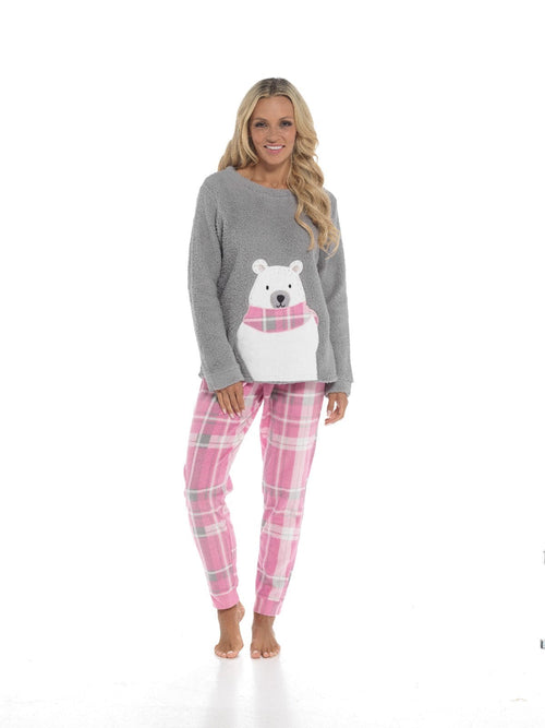 OLIVIA ROCCO Pyjama Set Ultra-Soft Fleece Polar Bear Print With Elasticated Bottoms