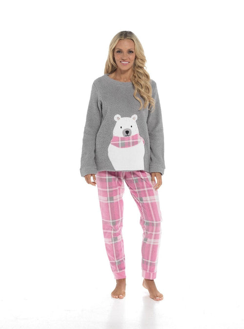 OLIVIA ROCCO Pyjama Set Ultra-Soft Fleece Polar Bear Print With Elasticated Bottoms