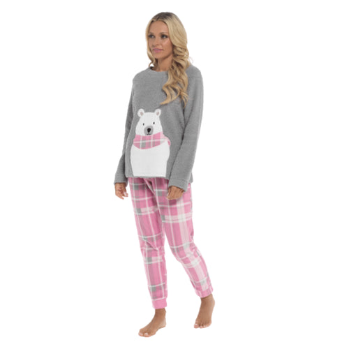 OLIVIA ROCCO Pyjama Set Ultra-Soft Fleece Polar Bear Print With Elasticated Bottoms