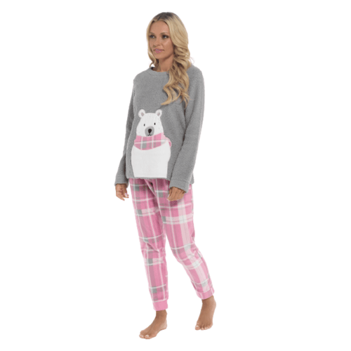OLIVIA ROCCO Pyjama Set Ultra-Soft Fleece Polar Bear Print With Elasticated Bottoms