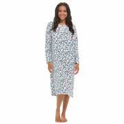 OLIVIA ROCCO Womens Fleece Nightdress Long Sleeve Floral Print Sleepwear Cosy Winter
