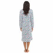 OLIVIA ROCCO Womens Fleece Nightdress Long Sleeve Floral Print Sleepwear Cosy Winter