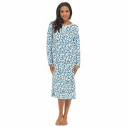OLIVIA ROCCO Womens Fleece Nightdress Long Sleeve Floral Print Sleepwear Cosy Winter