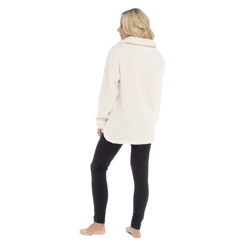 OLIVIA ROCCO Womens Sherpa Top And Leggings Lounge Set With Double Pockets Long Sleeve