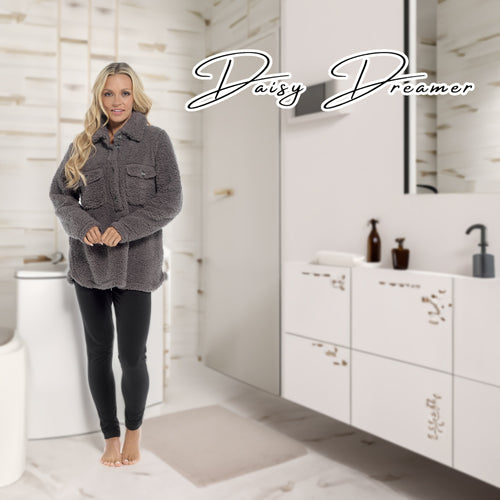 OLIVIA ROCCO Womens Sherpa Top And Leggings Lounge Set With Double Pockets Long Sleeve