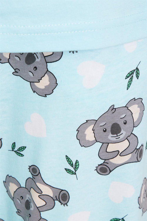 OLIVIA ROCCO Women's Koala Bear Cotton Pyjama Set 100% Cotton Elasticated Waistband
