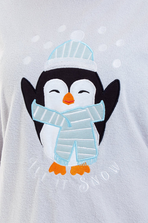 OLIVIA ROCCO Women's Penguin Polar Fleece Pyjama Set Soft Warm Winter Lounge Wear