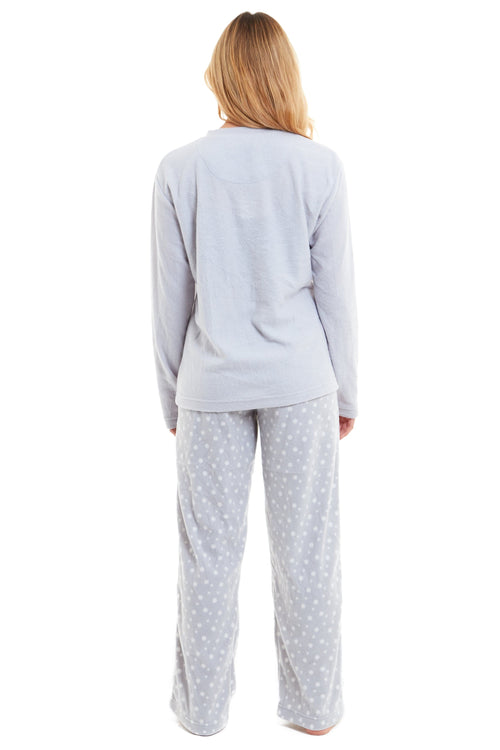 OLIVIA ROCCO Women's Penguin Polar Fleece Pyjama Set Soft Warm Winter Lounge Wear