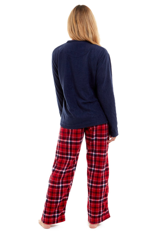 OLIVIA ROCCO Women's Polar Bear Fleece Pyjama Set Cosy Winter Sleepwear Festive Christmas