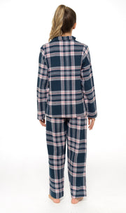 OLIVIA ROCCO Women's Flannelette Check Pyjama Set Soft Brushed Cotton Cosy Easy-Care Nightwear Set