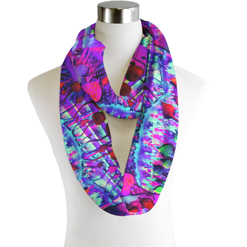 Penny Banger Mushroom Rave - Infinity Scarf - Chiffon