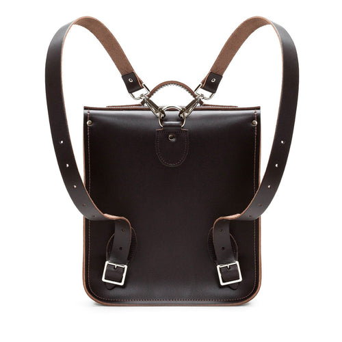 Handmade Leather City Backpack - Dark Brown