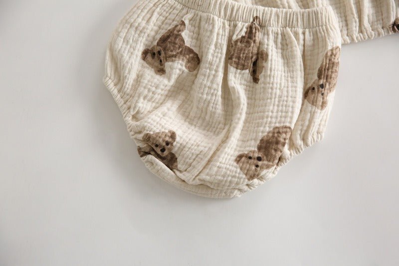 Bear 3 Piece Summer Set (T-Shirt, Shorts & Headband)