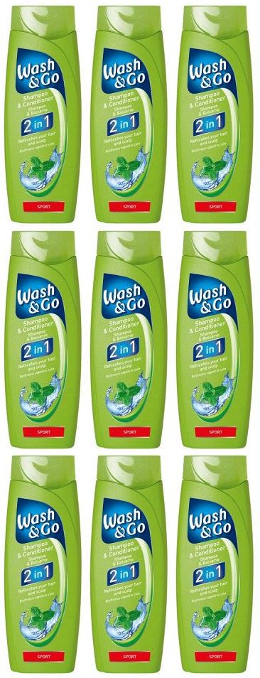 9 x Wash & Go Sport 2 In 1  - 200ML