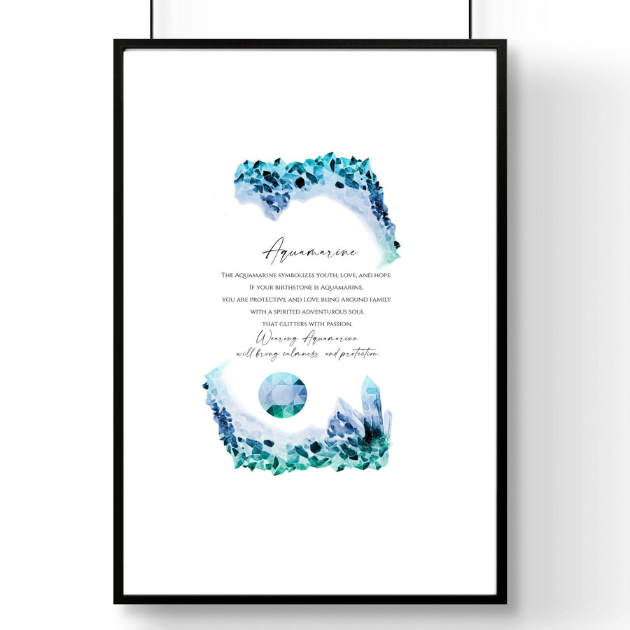 Aquamarine Birthstone December | wall art print
