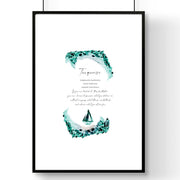 Birthstone Turquoise framed wall art print